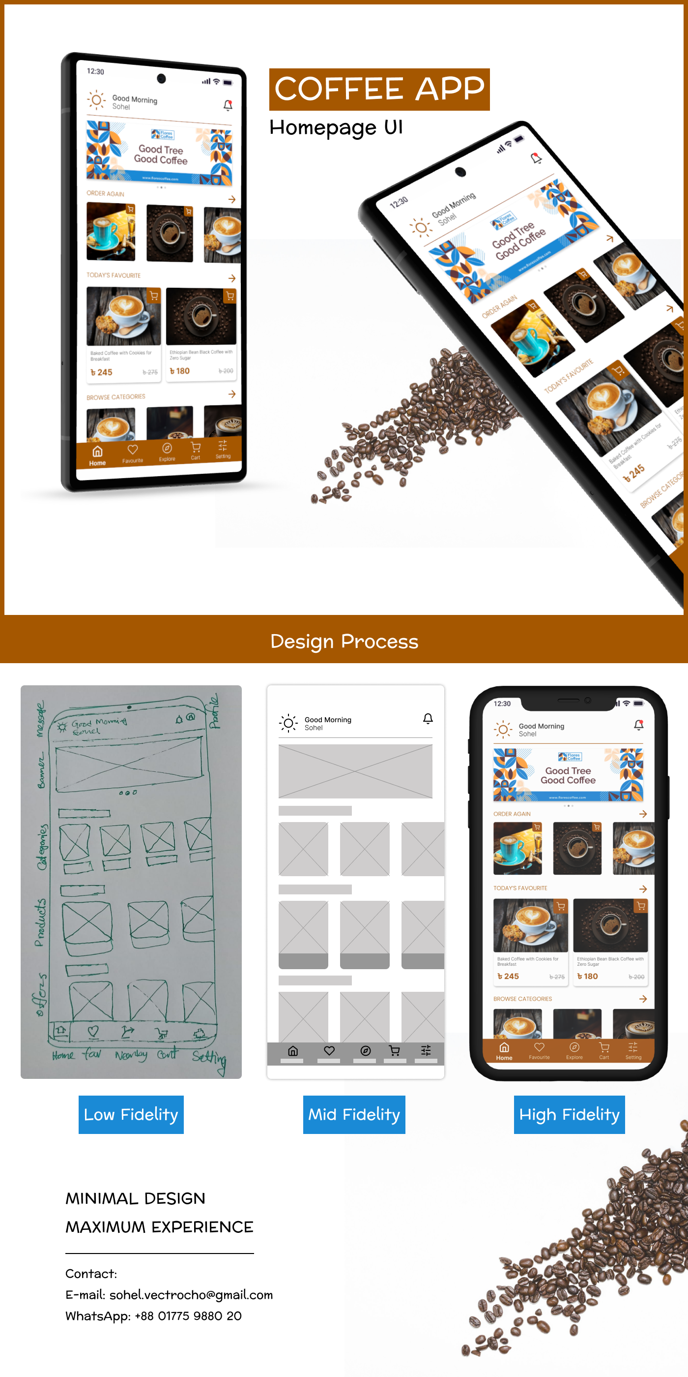COFFEE APP MINIMAL HOMEPAGE app homepage app landing page branding coffee app coffee app homepage delivery app e commerce ui food app homepage homepage homepage design homepage designer minimal minimalist design mobile app design ui ui designer uiux uiux design user interface design ux research