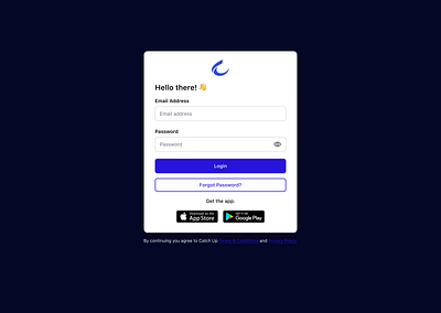 Catch Up Enterprise Login branding login page design ui ux