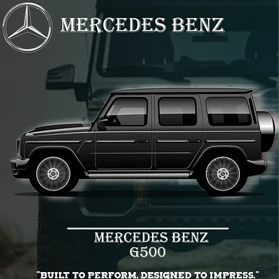 MERCEDES BENZ G500 minimalist poster branding graphic design