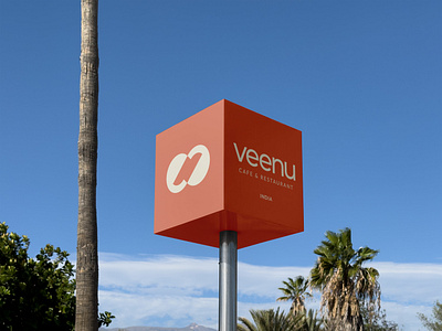 VEENU Café & Restaurant branding graphic design logo