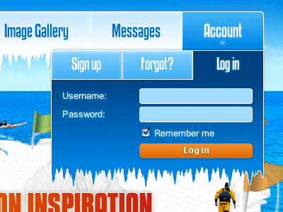 Account Drop down css3 iceland lucozade menu