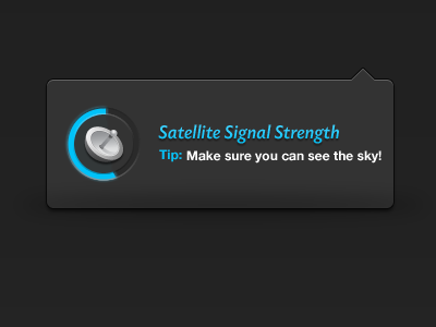 Satellite Strength iphone meter satellite speech bubble