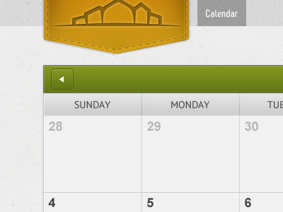 Approaching Calendars button design texture ui website