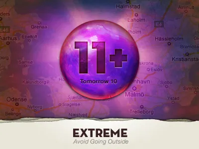 High Radiation app interface uv