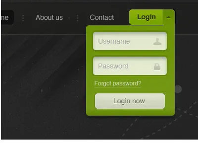 Login Area button dark demo green login
