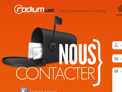 Radium Web contact header webdesign