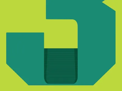 Folding Numerals logo typography vector