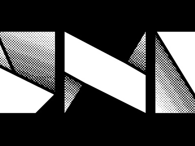 Paper Diamond Type Treatment black white halftone monotone paper diamond typography