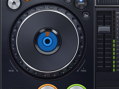 Jog Wheel Animation dj interface ipad music skeuomorphism