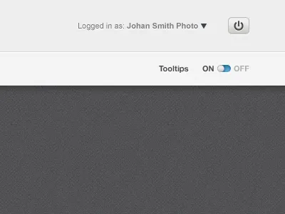 Logout and Toggle Switch button grey menu navigation switch toggle top ui