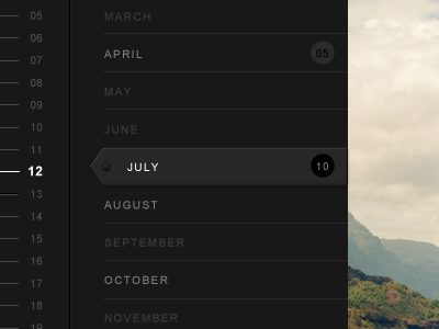 Timeline black filter interface squarespace time v6