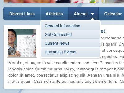 School site cms dropdown navigation school website