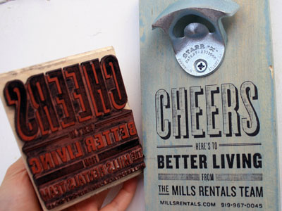 Bottle Opener stamp typography vintage