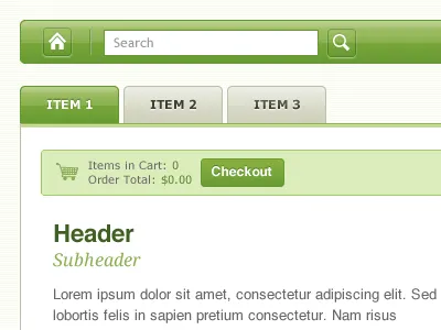 Green UI Elements app fireworks green header interface navigation ui user interface design vector