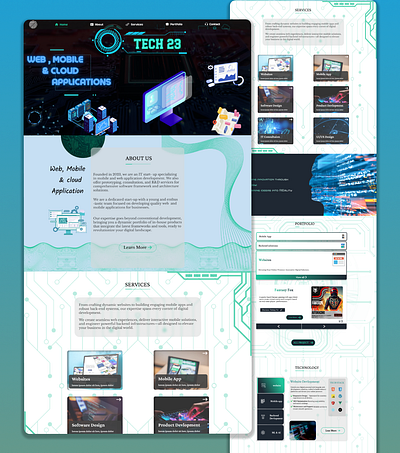 Tech 23 Landing Page UI Design figma graphic design it consultation logo mobile app product development softwer design technology ui web layout