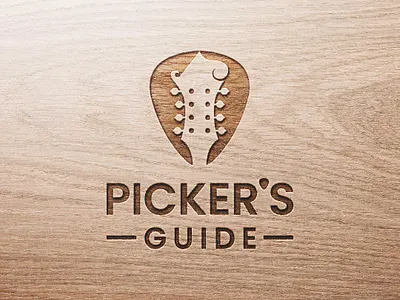 Logo Design Concept for Picker's Guide bluegrass brand branding design graphic design guitar guitarpick identity logo mandolin music musician pick