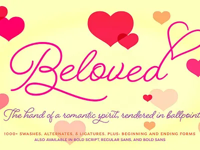 Beloved Script Regular alternates beloved script regular calligraphy casual contemporary display flourish hand drawn headline invitation lettering magazine modern options script thin