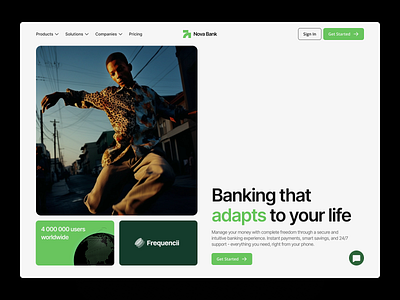 Digital Banking Website Design Concept bank banking banking website company credit card digital digital banking finance fintech green landing page landing page design startup ui uiux ux webdesign website design