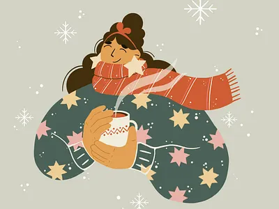 Cozy Winter cozy hotchocolate illustration snow winter