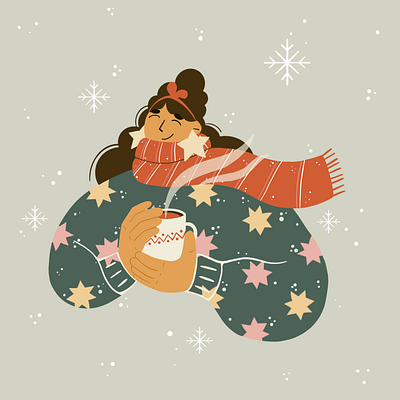 Cozy Winter cozy hotchocolate illustration snow winter