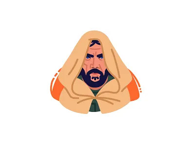 Javier Bardem (Stilgar) actor avatar character design dune face film flat flat design head illustration javier bardem minimal movie portrait stilgar vector