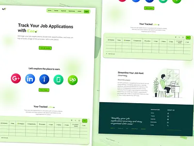 Job Tracker App Design: Simplifying Your Job Hunt Journey 🚀 app illustration jobtracker logo table typography ui website