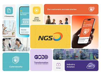 NGS - Bento Grid Design bento grid consulting design system graphic design icon it ngs outsource redesign ui ui kit ux website