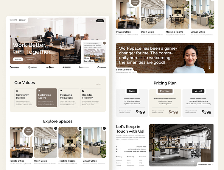 WorkScape – Co-Working Space Website Framer Template by Ahmad S. Afandi ...