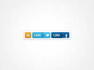 RSS, Twitter, Facebook buttons count facebook follow like twitter