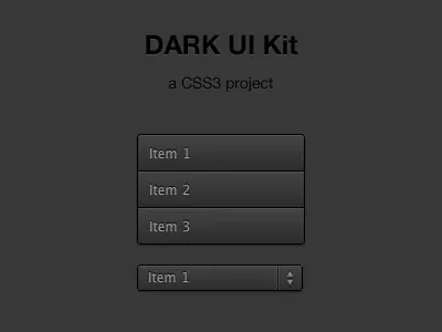 Dark UI - List & Select css dark list select ui