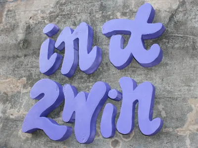 In 2 win 3d! installation lettering street art type