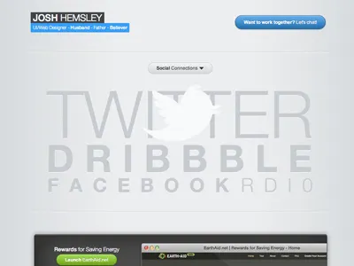 Hello blue gray hemsley homepage josh personal redesign social