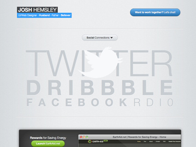 Hello blue gray hemsley homepage josh personal redesign social