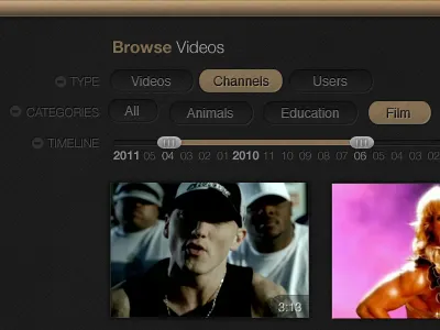 Filter videos button filter movie slider video