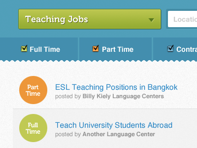 Job Board filters job board jobs