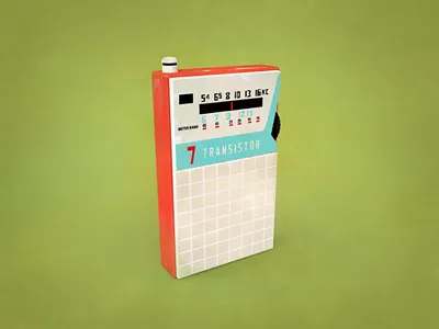 7 Transistor digital illustration painting photoshop radio retro transistor vintage