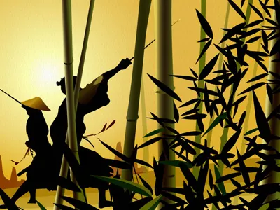 Bamboo art artwork editorial illustration vector