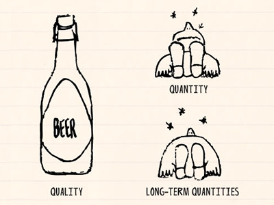 Quantity vs Quality - Beer beer fatty mcbutterson illustration sketch