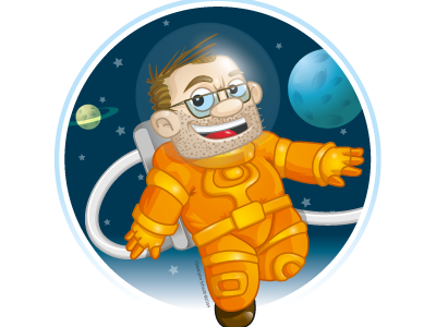 Spaceman cartoon space vector