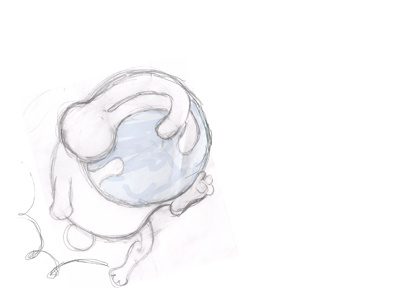 Logo Sketch / Riff off Firefox Logo globe logo rabbit rough sketch
