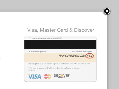Credit Card Security Code - Help card credit help icon modal security visa