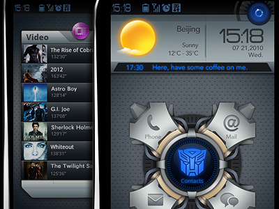 Transformers/ Mobile theme gui mobile theme