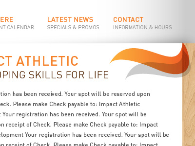 Impact athletic gray orange sports