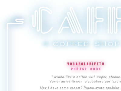 Caffe graphic neon signage type design typography