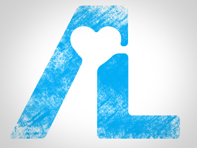 AL Logo blue branding heart initials logo