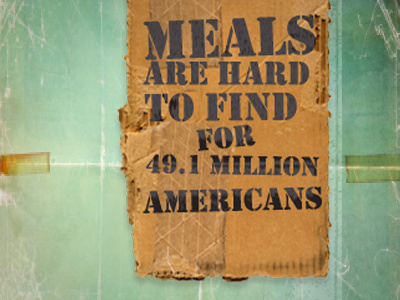 Meals cardboard poster stencil