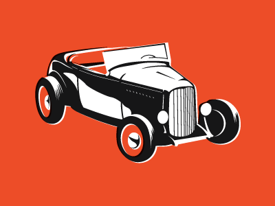 Hot Rod 32 car deuce offest print two color