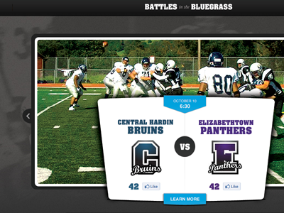 Battles in the Bluegrass feature football rivalry website