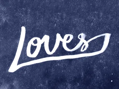 Loves brush hand drawn typography