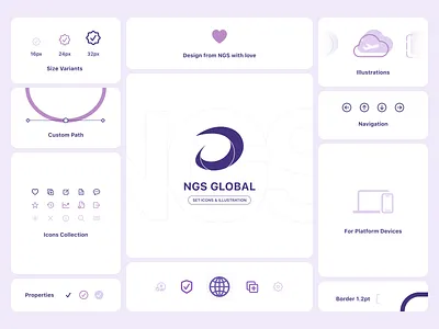 NGS - Bento Grid Icon collections bento grid design system icon ngs properties redesign set icon ui ux website